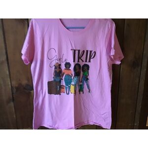 Girls Trip Graphic T Shirt Size XL Pink Short Sleeve African American Women